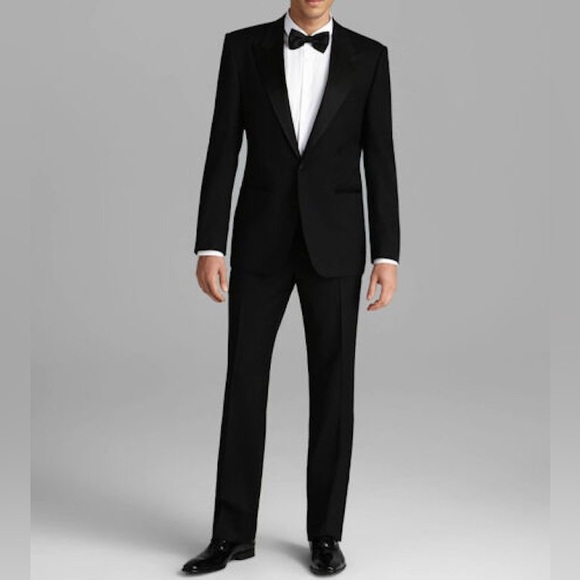 Hugo Boss Suits & Blazers Hugo Boss Black Tuxedo Suit 2 Piece Carygrant Super 0 Wool Silk